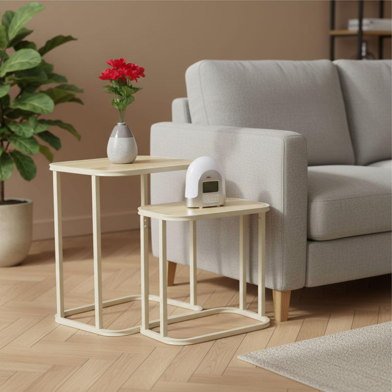 Living Room Table Set, Cream