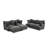 6 - Piece Upholstered Modular Dark Gray Chenille Sectional Sofa Set – Plush Cloud Cushion Lounge Furniture, Customizable Layout for Cozy Living Rooms-1450613488