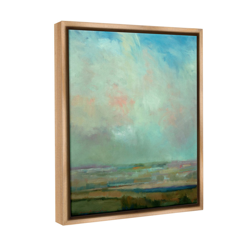 «Blue Abstract Scenery Floater Frame» par William McCarthy sur, H 31 po x l 25 po, Cadre flottant orme Montalcino