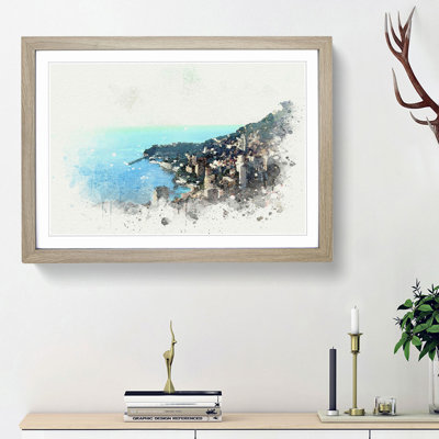 Skyline of Monte Carlo in Monaco in Abstract - Picture Frame Graphic Art Print