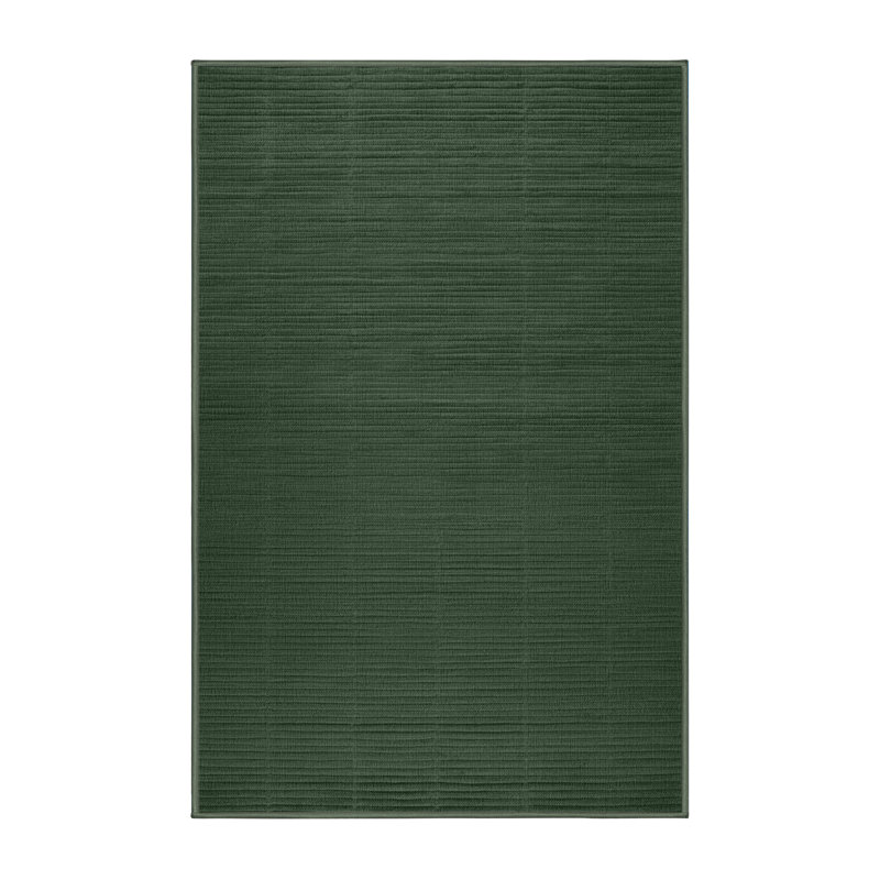 Machine Washable Solid Green Area Rug, Rectangle 8' x 10'