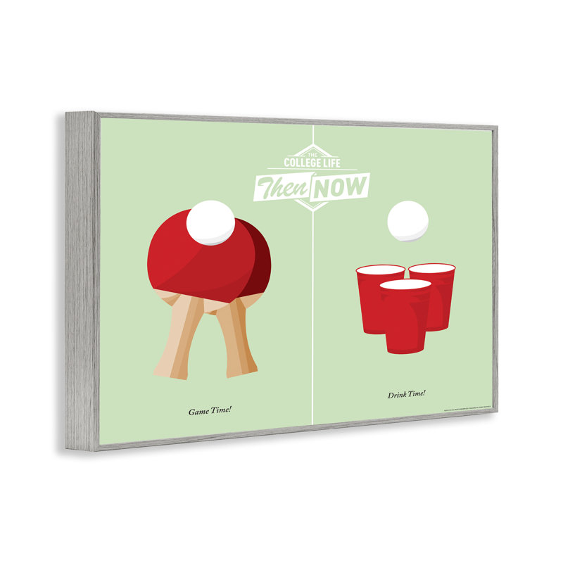 Pong Drink and Game Time, estampe numérique, design par Jadei, H 16 po x l 24 po, Estampe numérique Farmhouse