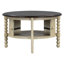 Table basse ronde de 30,3 po de style Mid-Century avec porte coulissante et rangement à lattes, idéal pour la productivité au bureau, beige et polyvalente-90076586