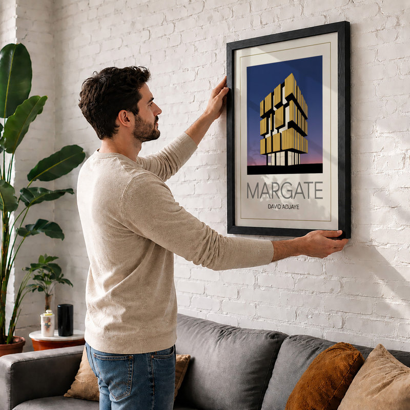 Margate Architecture Art Deco - Framed Print, A2 - 59.4 x 42.0 cm, Black