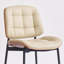 Chaises de salle à manger Mid-Century modernes avec dossier en grain de noyer, ensemble de 4 chaises de salle à manger en similicuir beige avec coussins réglables-513504657-513693480