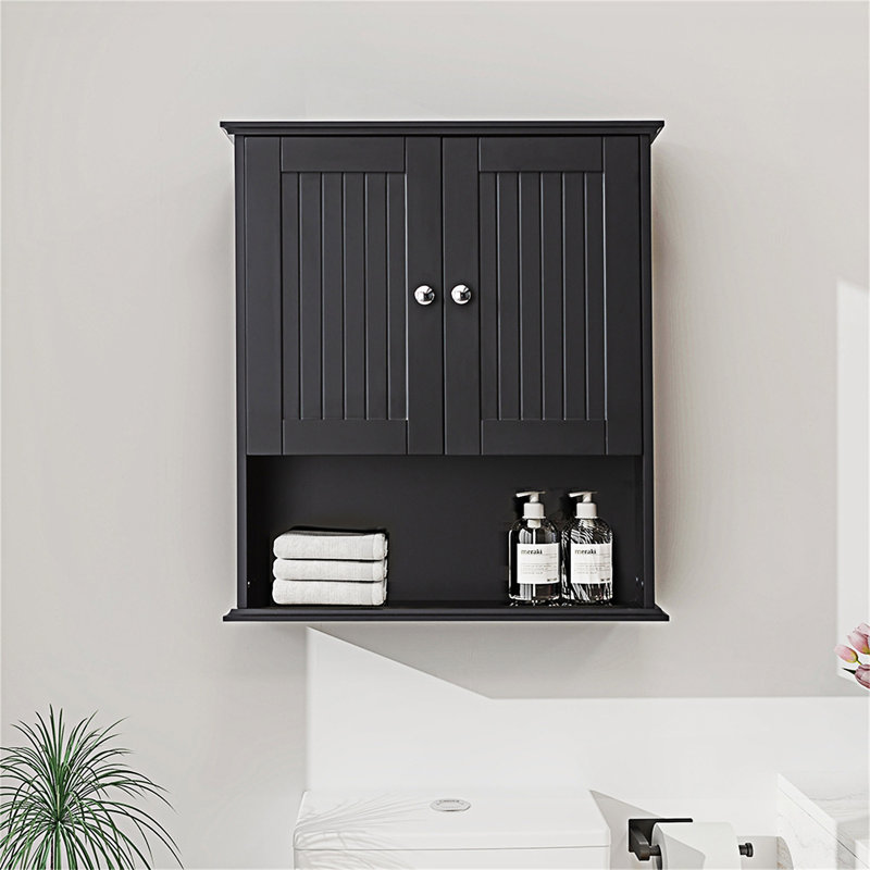 Bathroom Wall Cabinet Storage Cabinet, Black