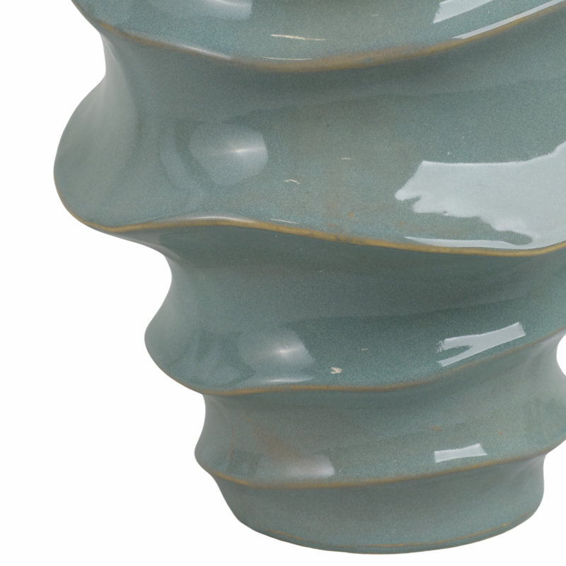 Vase de table sculptural en céramique sculpturale avec finition brillante pour la décoration intérieure