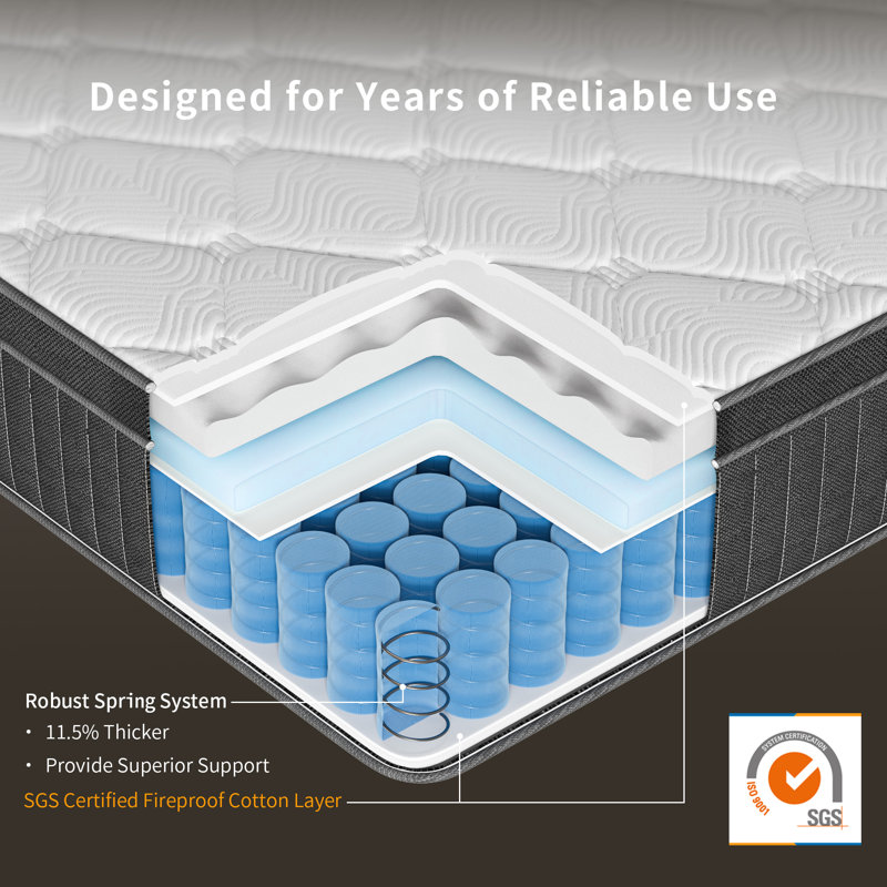 10" Medium Cooling Gel Memory Foam Hybrid Mattresses in a Box with Certipur-US and Oeko TEX Certified, Twin