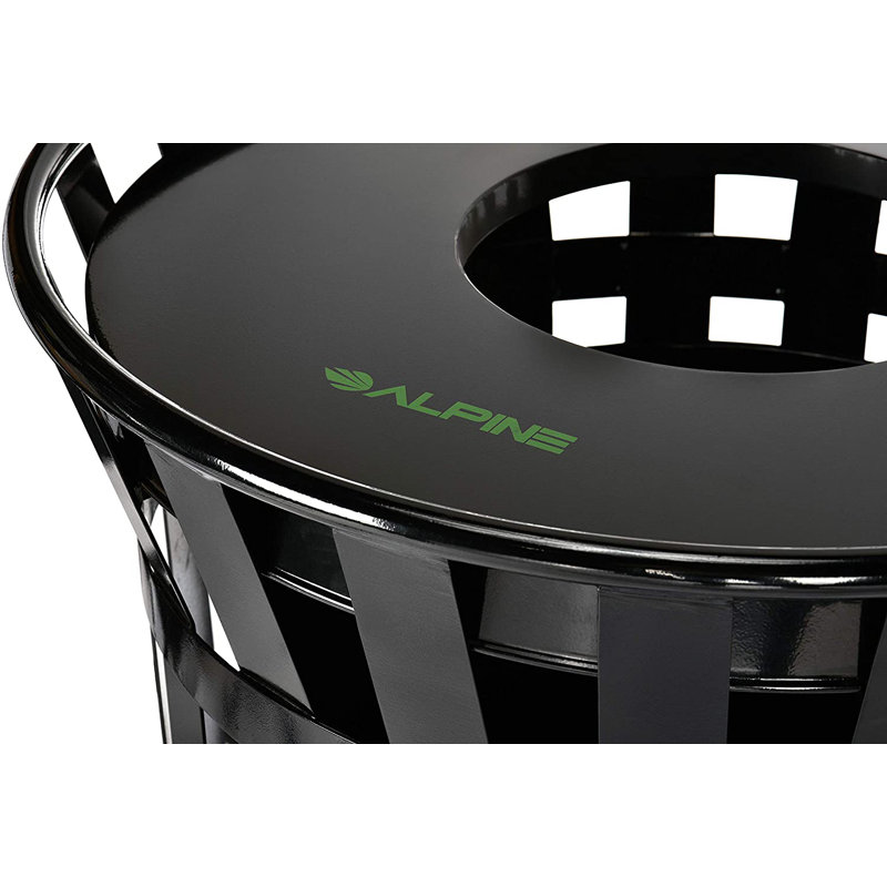 Poubelle en acier inoxydable 38 gallons, Noir, H 35,98 po x l 27 po x P 27 po