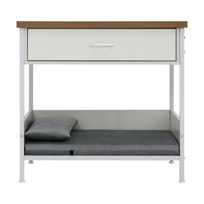 3-In-1 Pet Bed Nightstand – Modern End Table With Hidden Storage & Metal Frame, Waterproof MDF Side Table For Small-Medium Dogs & Cats Up To 45 Lbs, Espresso