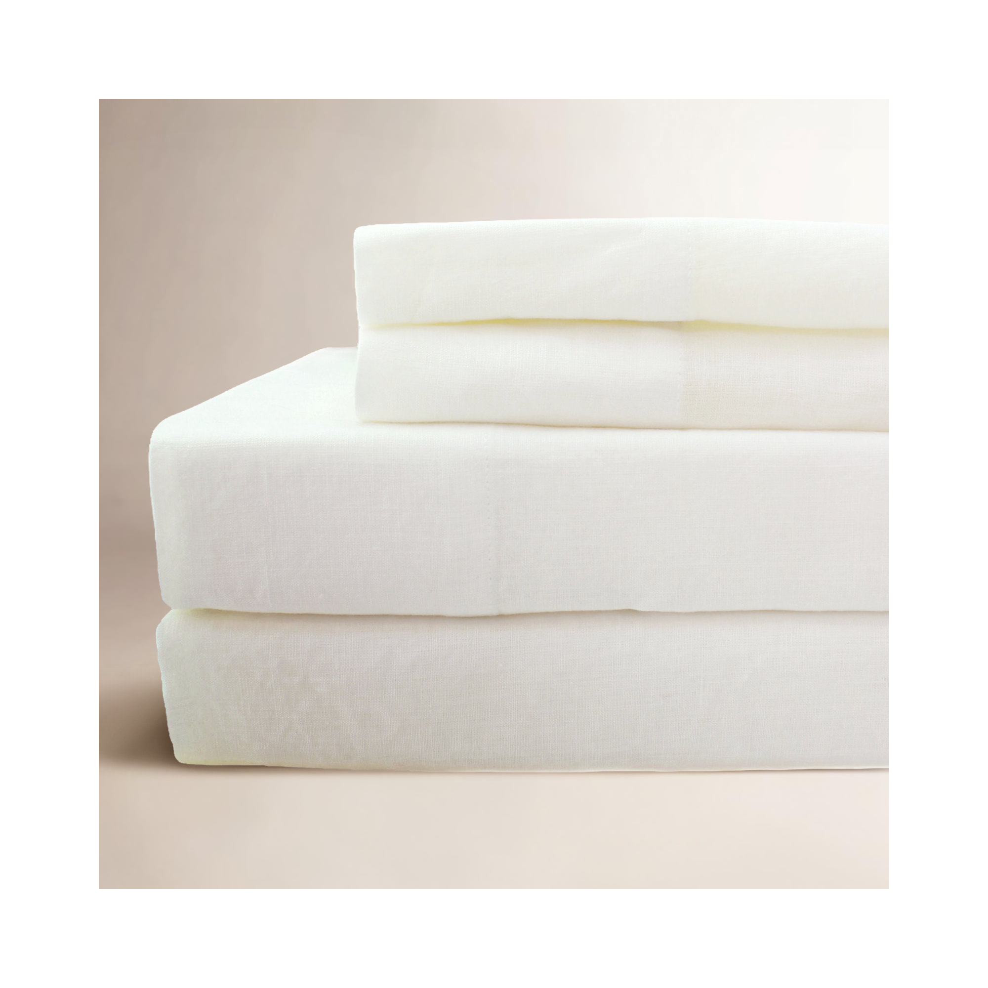 Bassel 100% Linen Fitted Sheet, King, Beige