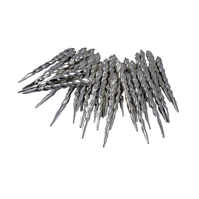 Shiny Silver Shatterproof Icicle Christmas Ornament