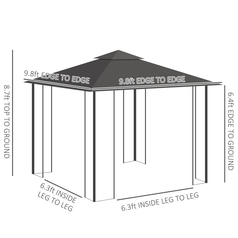 Zumbrota 10 Ft. W x 10 Ft. D Patio Gazebo, Gray