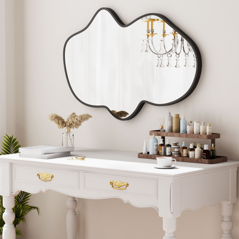 39.6'' x 23.6'' Gold Asymmetrical Wall Mirror-the choice for bedroom dining room and hallway, 39.6" x 23.6", Gold