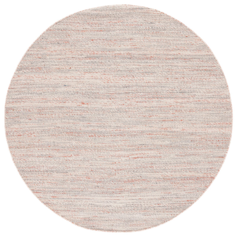 Haldor Natural Fiber Hand Woven Jute/Wool/Cotton Rug in Red/Gray, Round 6'