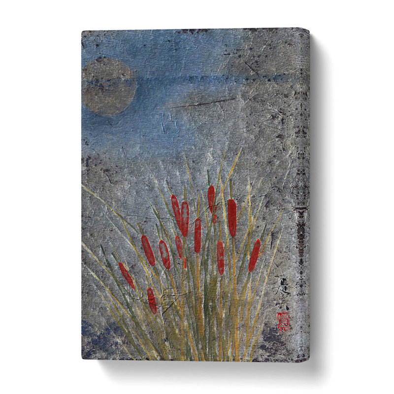 Cat Tails & Moon by Shibata Zeshin - Wrapped Canvas, 76 cm H x 50 cm W