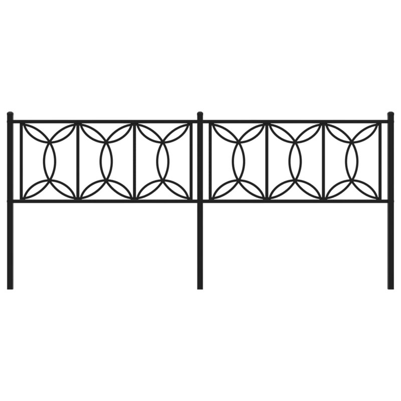 Vidaxl Metal Replace Headboard White 200 Cm, 200 x 200 cm, Black