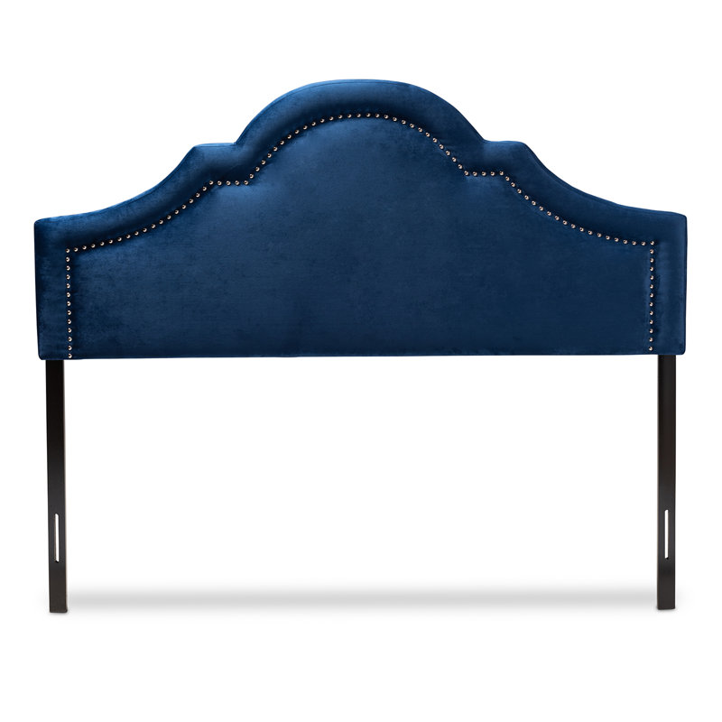 Tête de lit tapissier à panneau Michelly, Bleu marine, Double