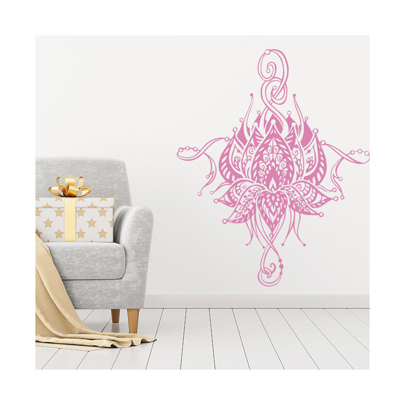 Décalcomanie murale fleur lotus Buller, Rose tendre