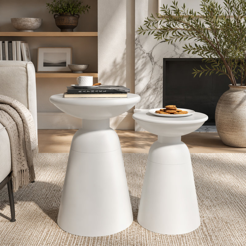 Table d'appoint Caneisha, Blanc