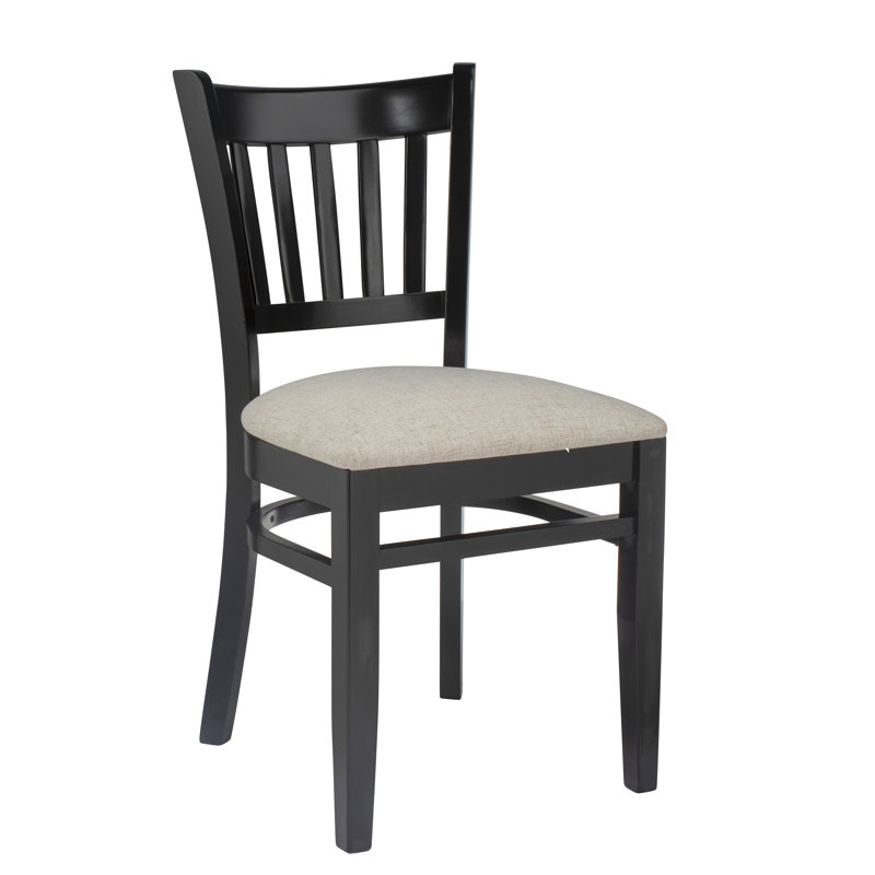 Litteral 18'' H Faux Leather Upholstered Beech Side Chair, Black
