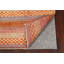 Tapis orange / gris en laine noué à la main de conception unique 3 pi 3 po x 4 pi 11 po New Age