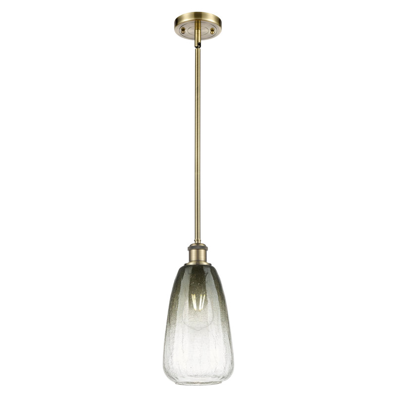 Mini-luminaire suspendu à tige 6 po 1 lumière Ballston - Laken, Ardoise, Laiton antique