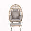 Fauteuil en rotin avec repose-pieds et coussins épais-602328426