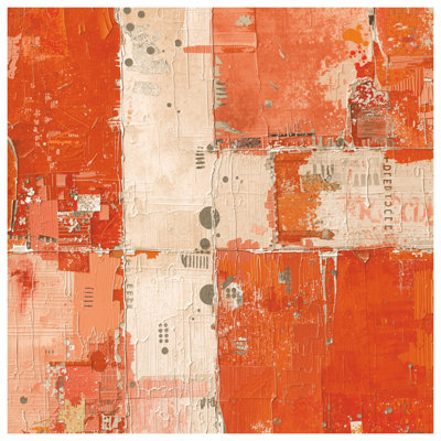 Édredon orange et beige abstrait