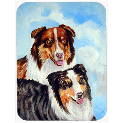 Australian Shepherd Double Trouble Glass Cutting Board