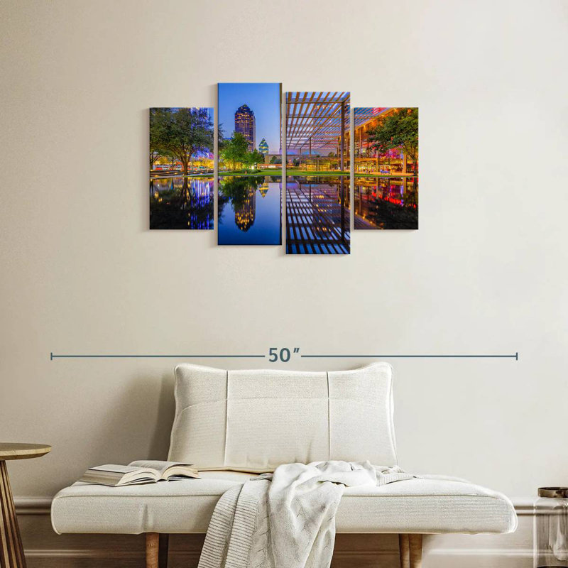 Paysage urbain du centre-ville de Sireci Dallas, H 22 po x l 36 po