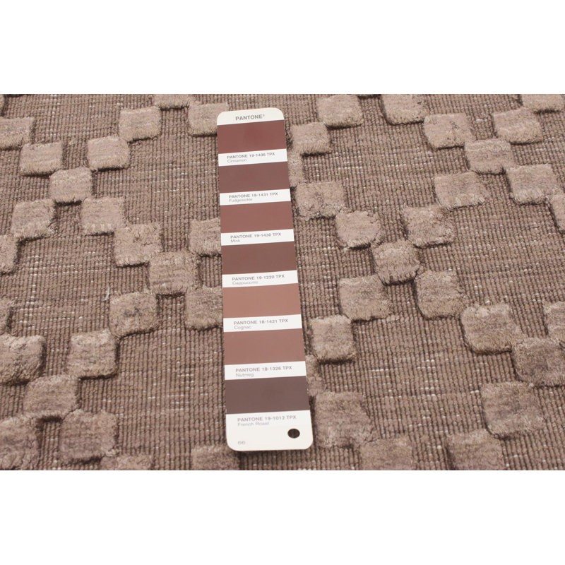 Tapis brun à motif géométrique noué à la main Aboubakr