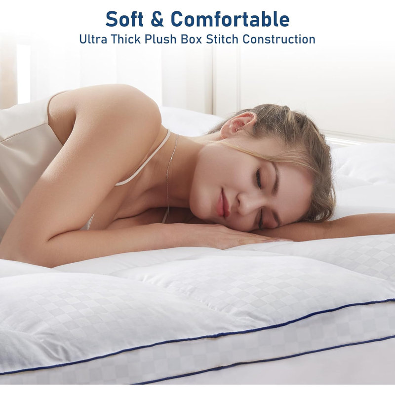 Queen White Down Alternative Pillowtop Mattress Topper