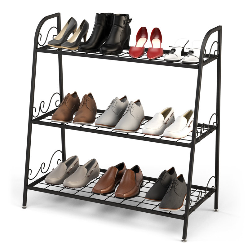 Metal Plant Stand 3-Tier Potted Holder Ladder-Shapped Storage Rack Shelf Shoe Rack for Outdoor Indoor Use