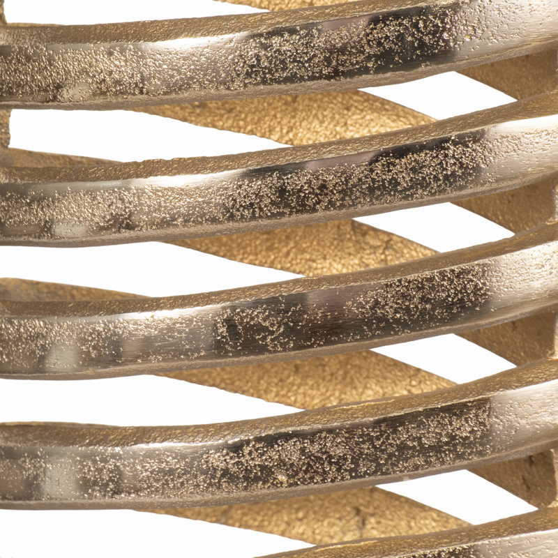 Treyton Aluminum Vase with Openwork Spiral Design, Champagne, 58" H x 11" W x 6" D