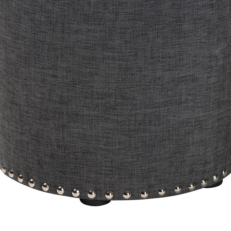 Amann Upholstered Ottoman, Dark Gray