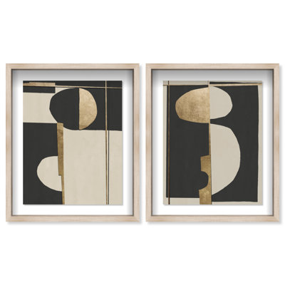 Balance Set Shadowbox Abstract Print by Oliver Gal, Black Frame, 16 x 20