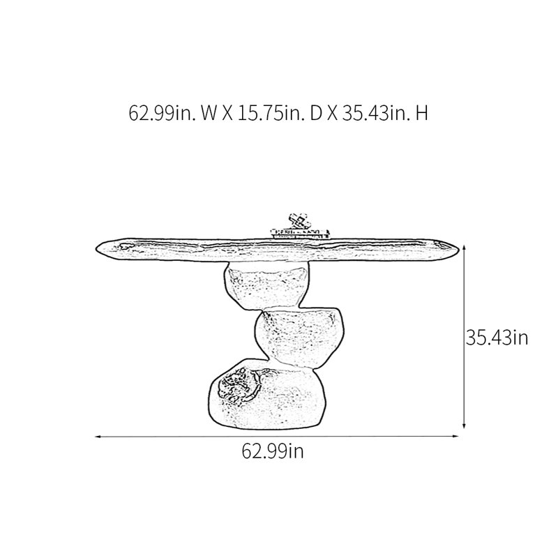 Console Modern Minimalist Art Design, H 35,43 po x l 62,99 po x P 15,75 po, Noir