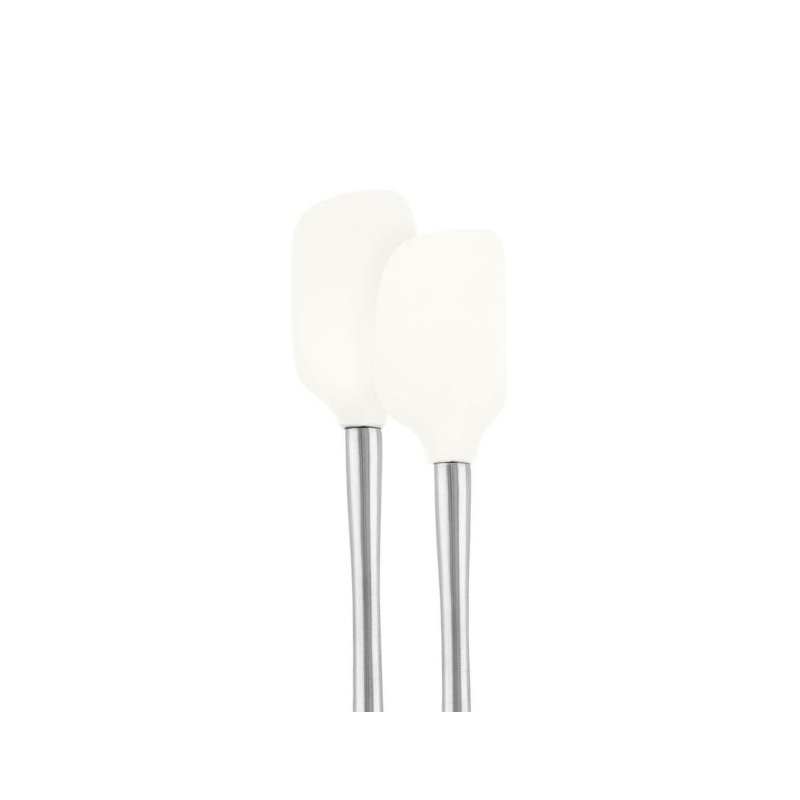 Flex-Core Mini Spatula & Spoonula Wood Handle - Apricot, White