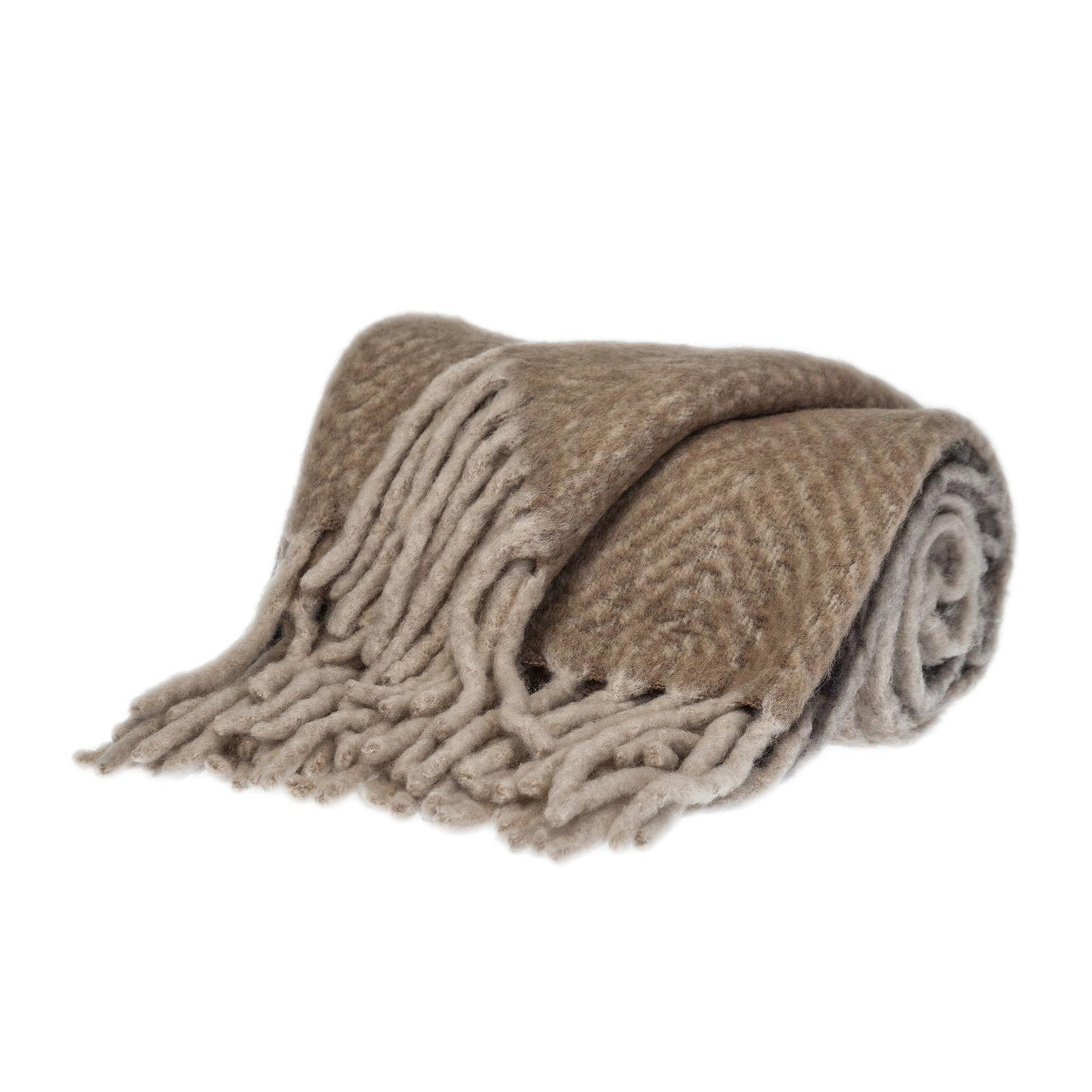 Ixia Wool Blend Knitted Throw Blanket, Brown