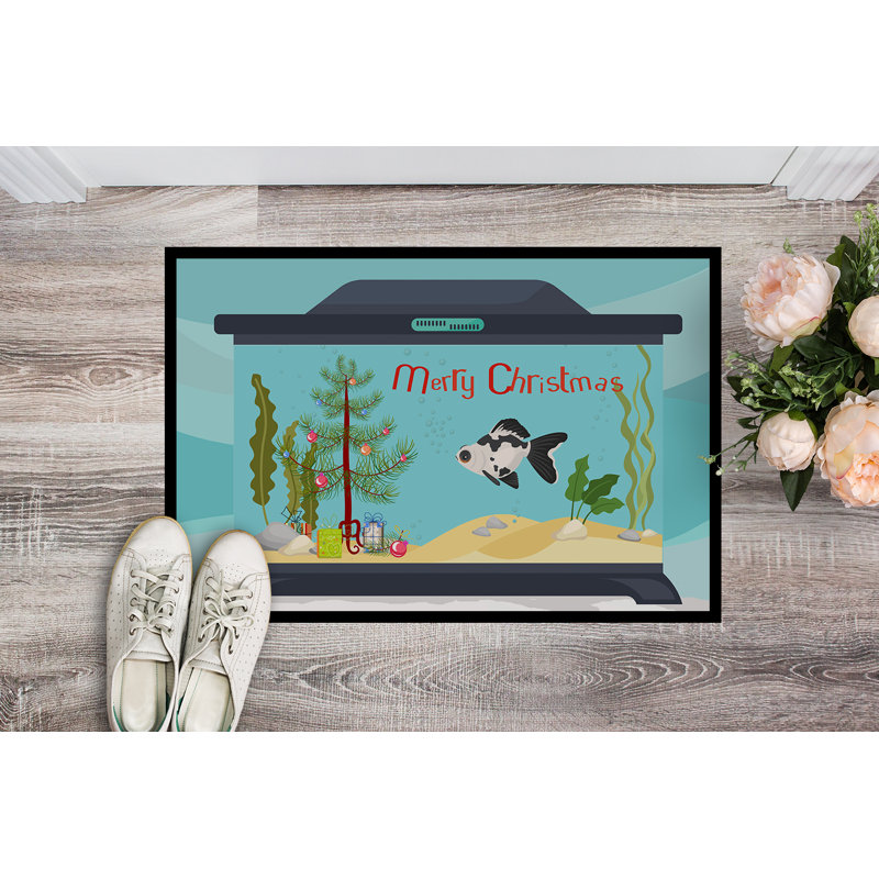 Tapis d'entrée antidérapant Insta, Poisson rouge Télescope, 18" W x 27" L