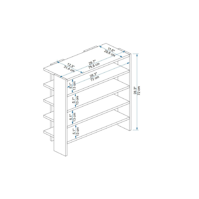 Armoire à chaussures rustique, couleur pin atlantique, 28,3 x 29,8 x 12,4 pouces | 100% panneau de particules enduit de mélamine, épaisseur: 0,7 pouce | Solution de rangement élégante pour le vestibule et le couloir, conception durable et fonctionnelle