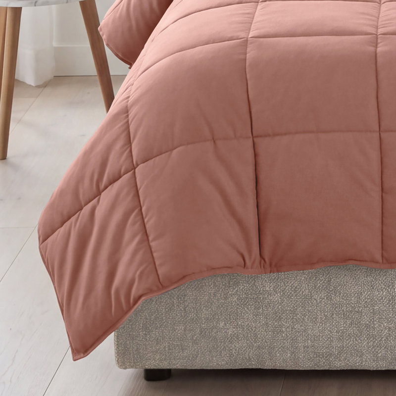 Grand Down All-Season Reversible Down Alternative Comforter-Plush & Hypoallergenic, Twin/Twin XL Comforter, Blush
