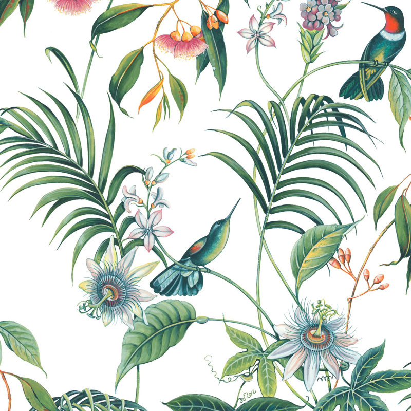 Superfresco Easy Adilah Tropical Floral Wallpaper, White/Green