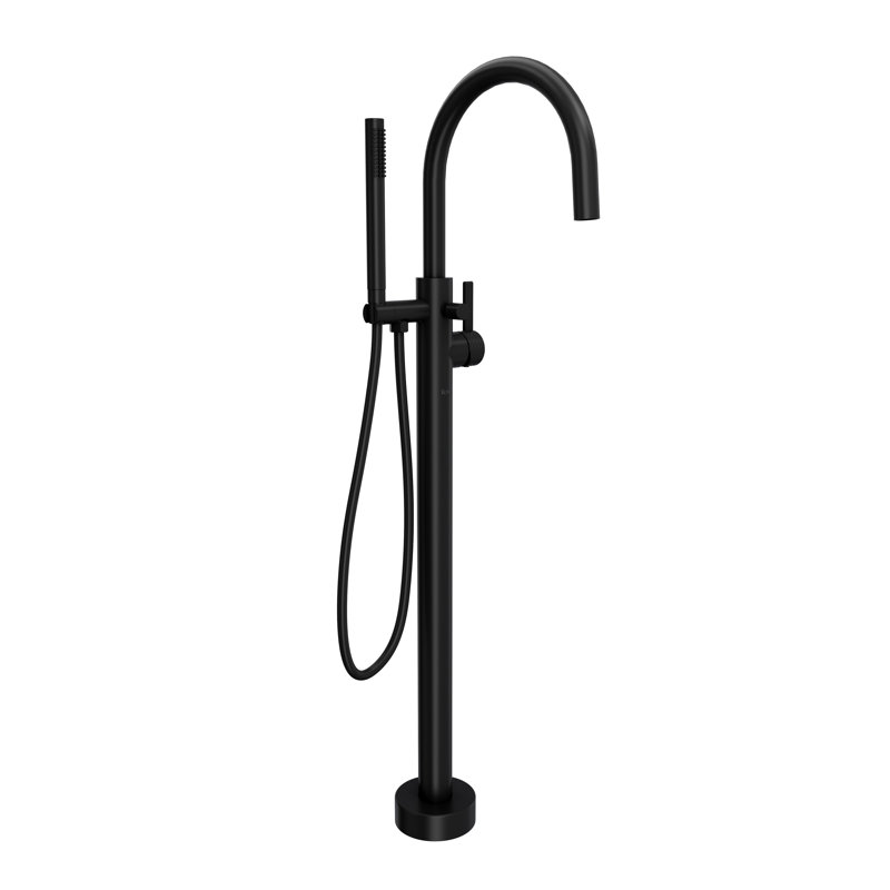 Tenerife™ Single Hole Floor Mount Tub Filler Trim, Matte Black