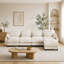Repose-pieds en L en chenille pour canapé de salon en L 4 places beige-1824732224-1824732237