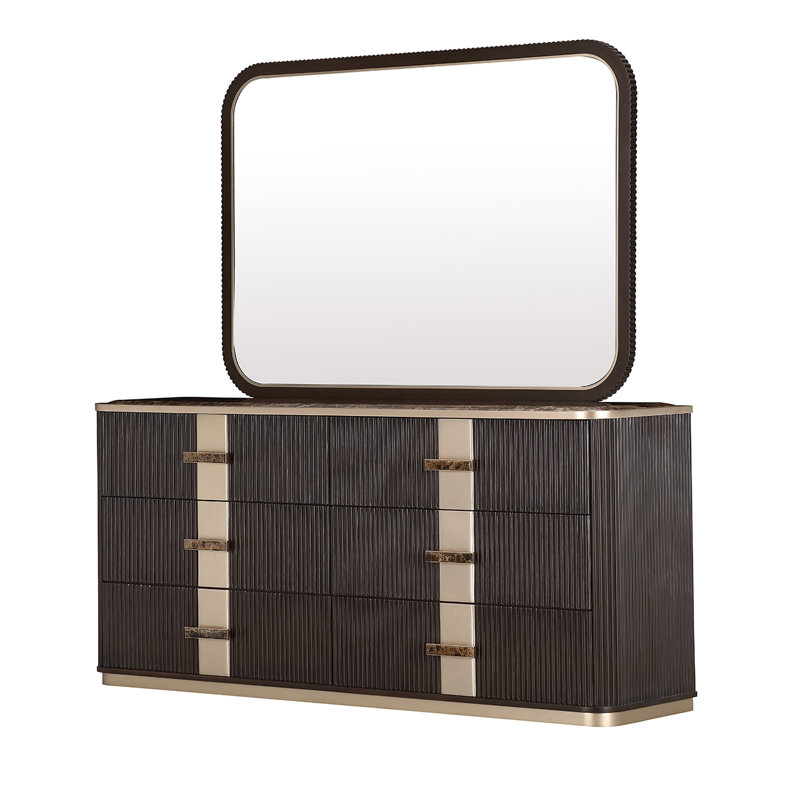 West Kensington Dresser With Mirror, Brown