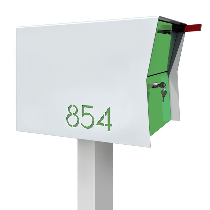 Boîte rétractable Retrobox en blanc et noir, Blanc / vert, Oui