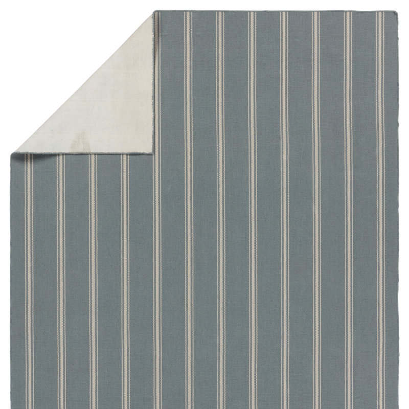 Striped Area Rug in Gray/Beige, Rectangle 4' x 6'