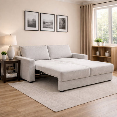 Dreamloom 73.2" Performance Fabic Pull Out Sleeper Sofa Bed With Memory Foam Mattress, Performance Fabric Sleeper Sofa Bed With Memory Foam Mattress For Livingroom,